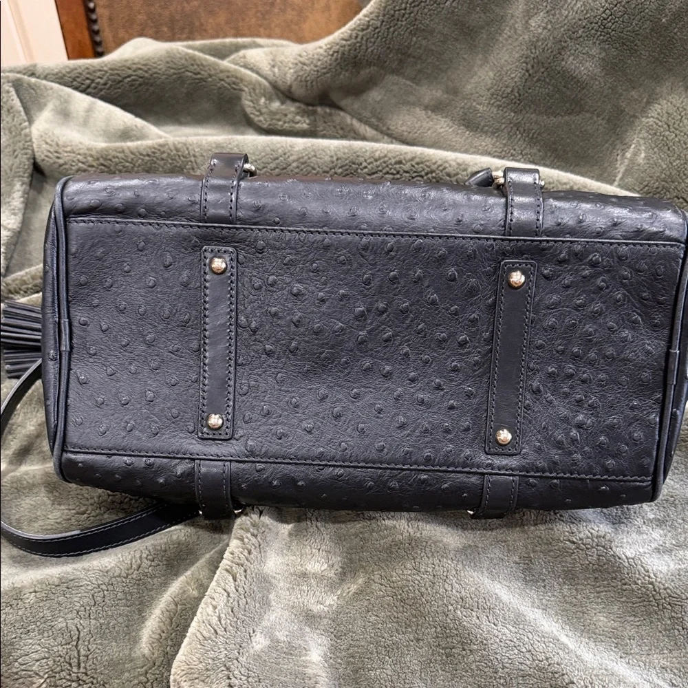 Dooney & Bourke Black Textured Ostrich Satchel - Picture 6 of 6